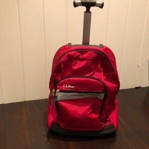 L.L. Bean Red Kids Rolling Backpack
